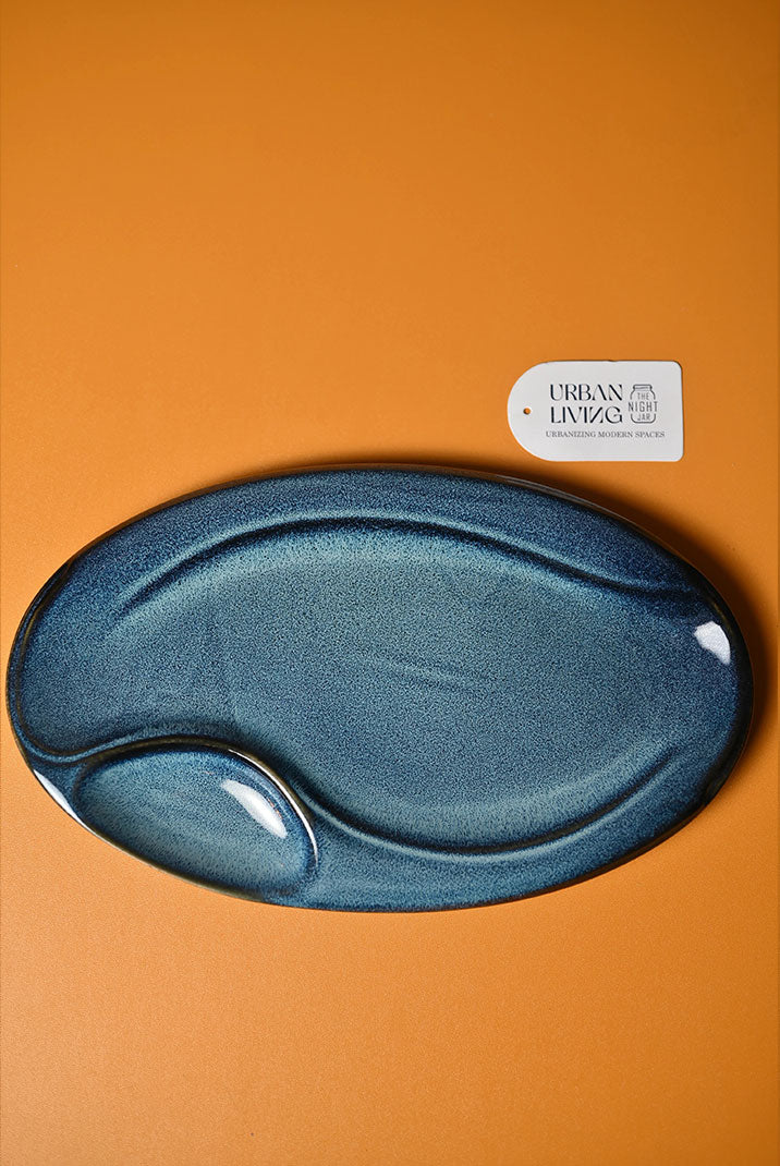 Blue Sectioned Platter