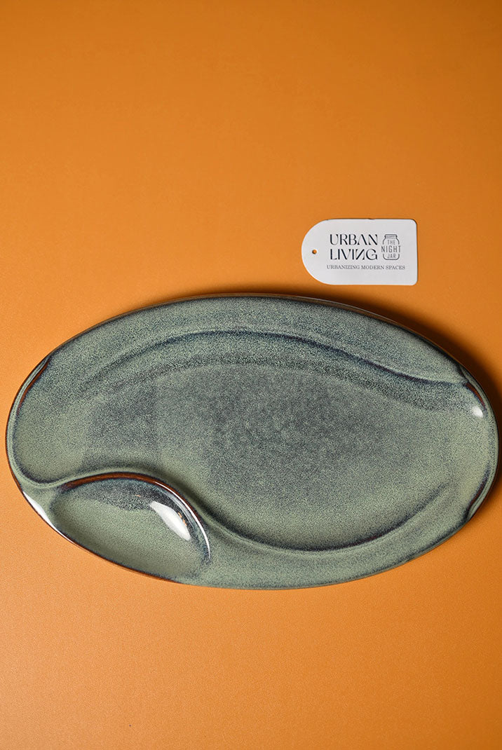 Green Sectioned Platter