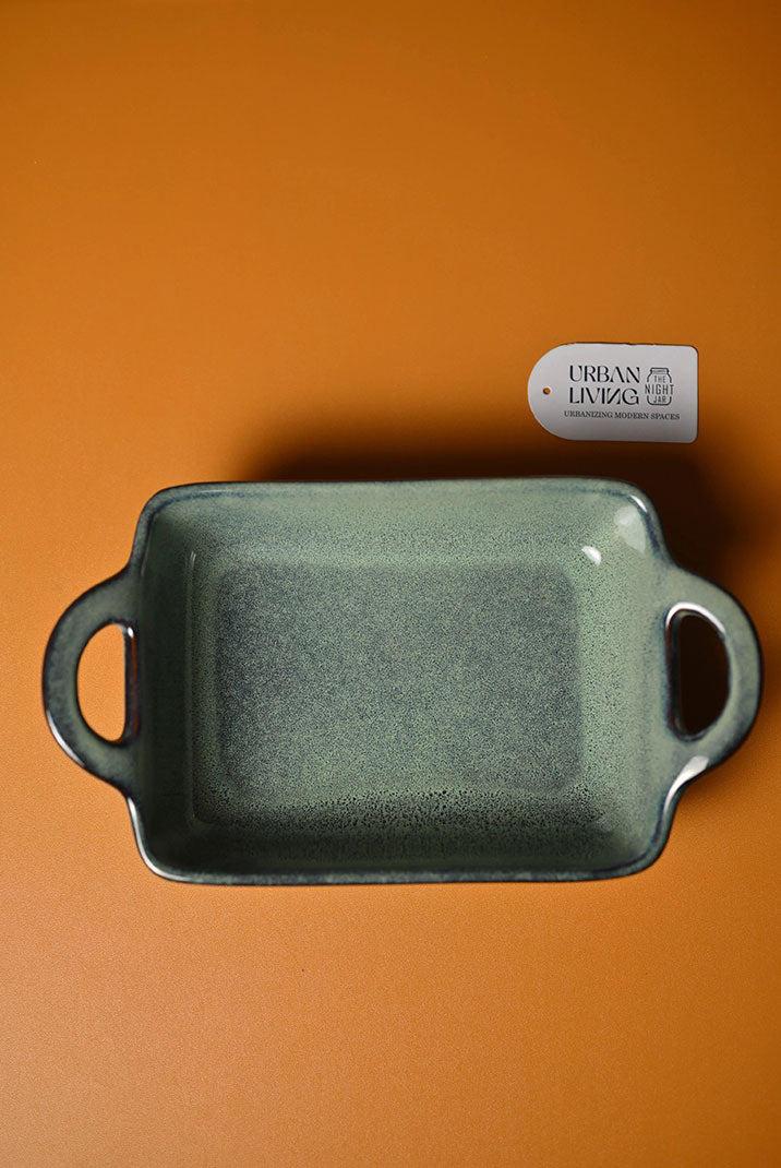 Ripple Green Ceramic Serving Dish