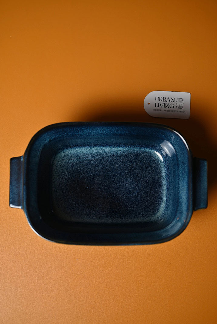 Premium Blue Ceramic Serving Dish