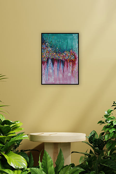 Abstract Colorful Hue Acrylic Wall Painting