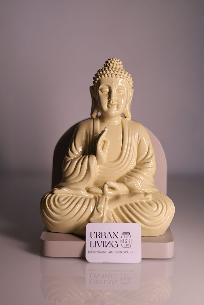Cream Polyresin Buddha Staute