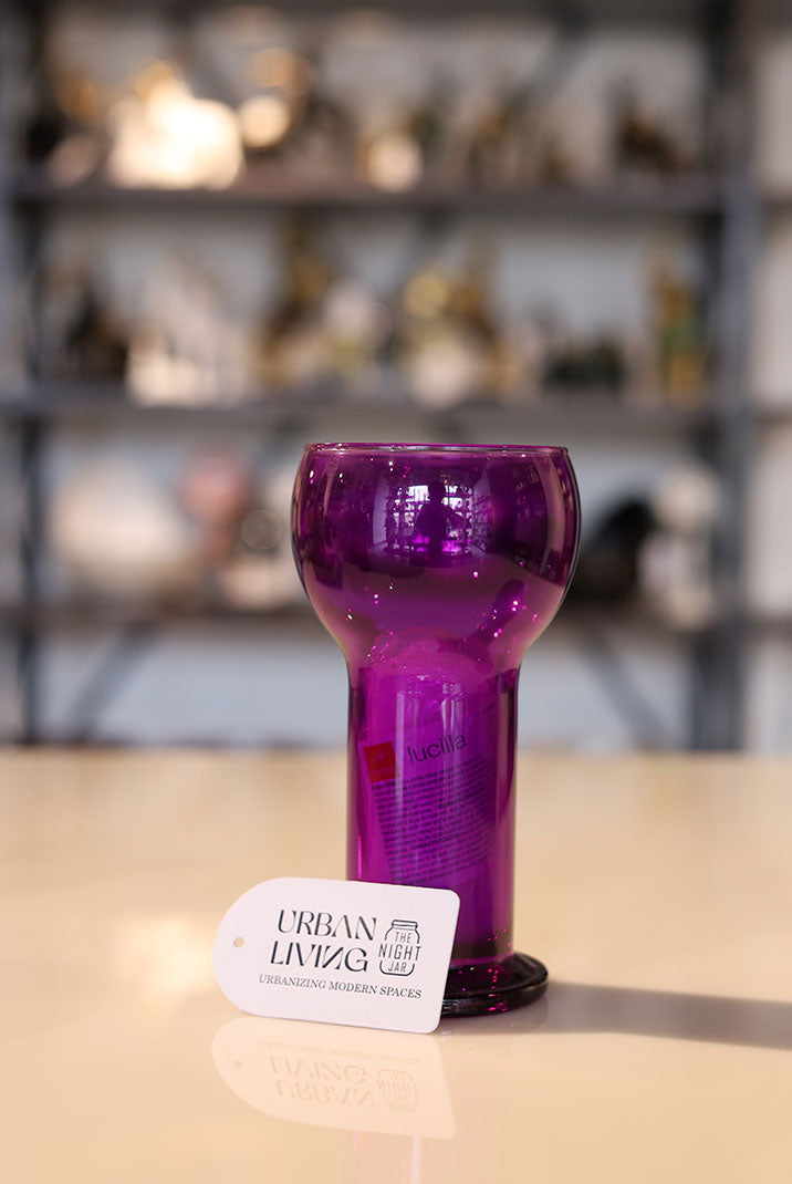 Regal Purple Glass Candle Holder