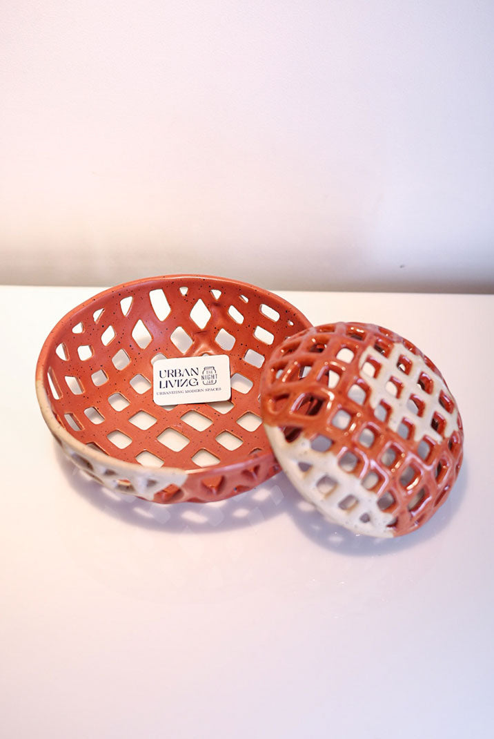 Citrus Elegance Ceramic Basket Set