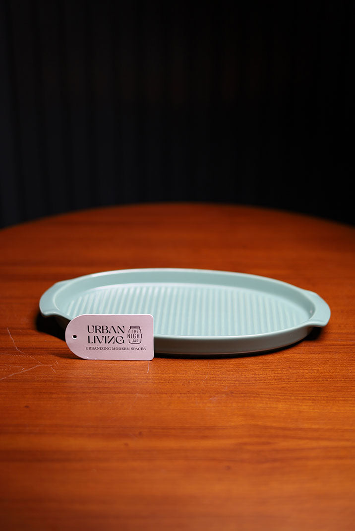 Teal Elegance Ceramic Tray