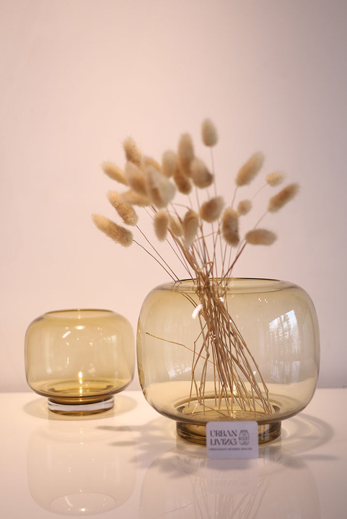 Sunlit Bloom Vibrant Glass Vase Set of 2