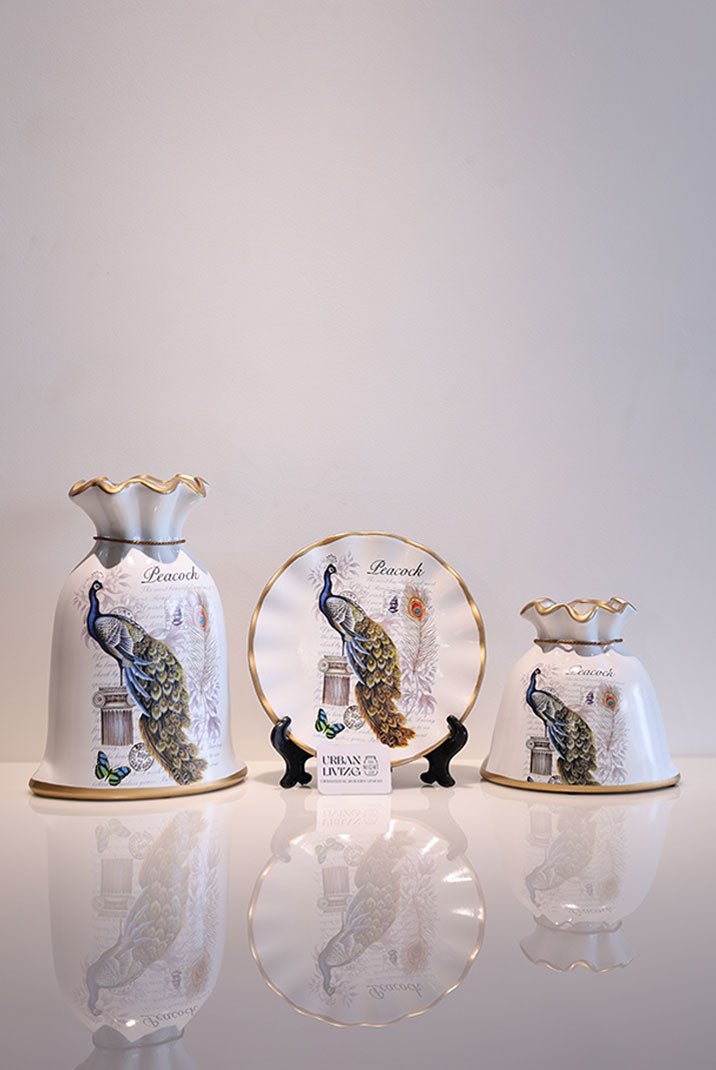 Mesmerizing Peacock Vase Set