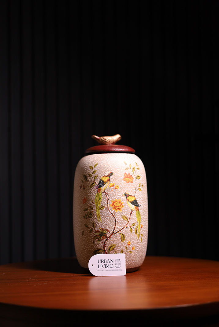 Avian Charm Satsuma Vase