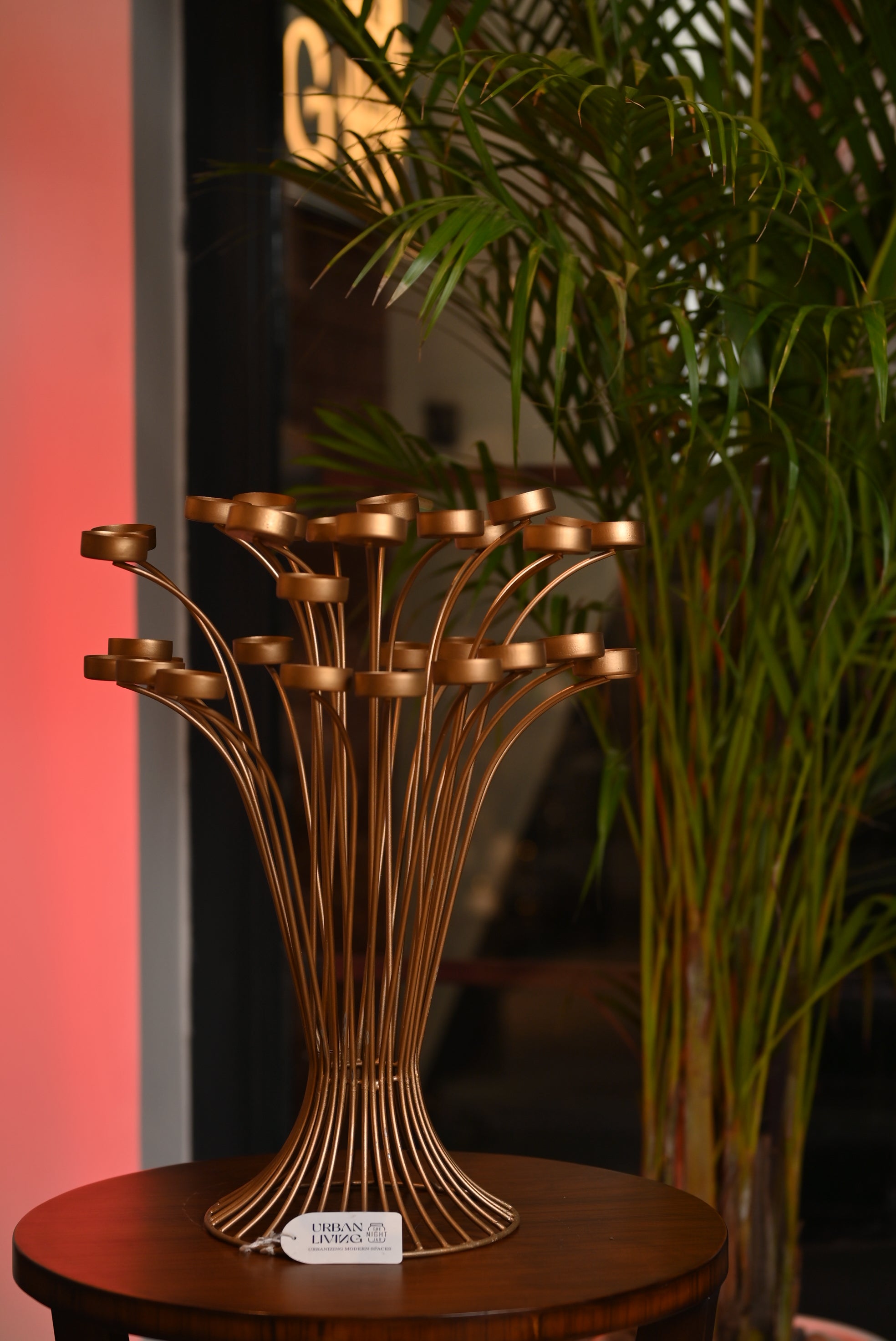 Dainty Golden Candle Holder Stand Urban Living Jaipur