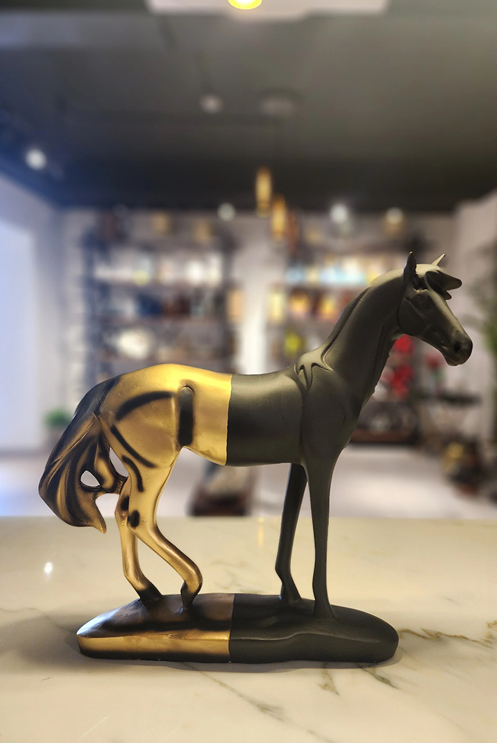 Gilded Beauty Horse Statue