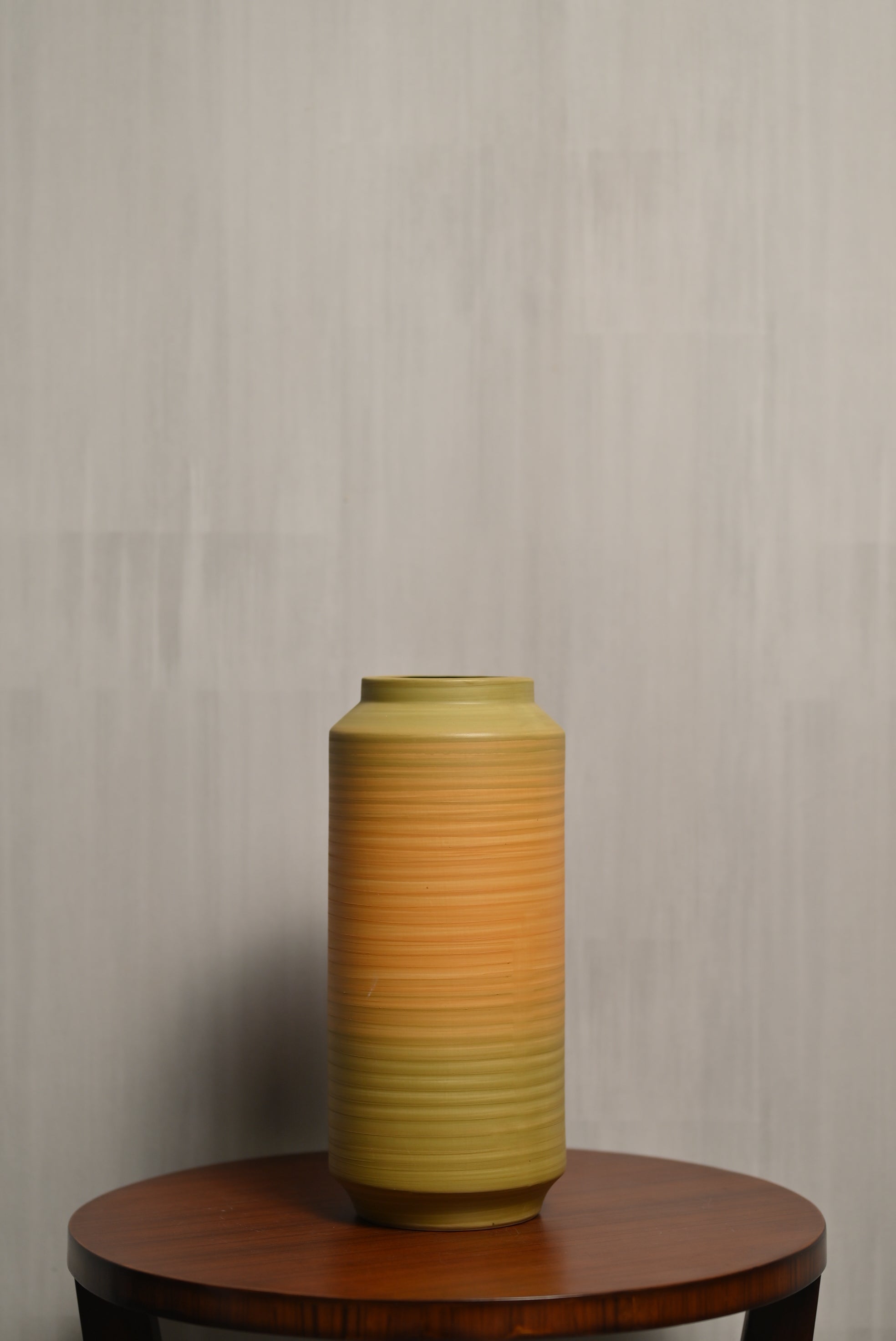 Minimalist Green Cylindrical Ceramic Vase Urban Living Jaipur