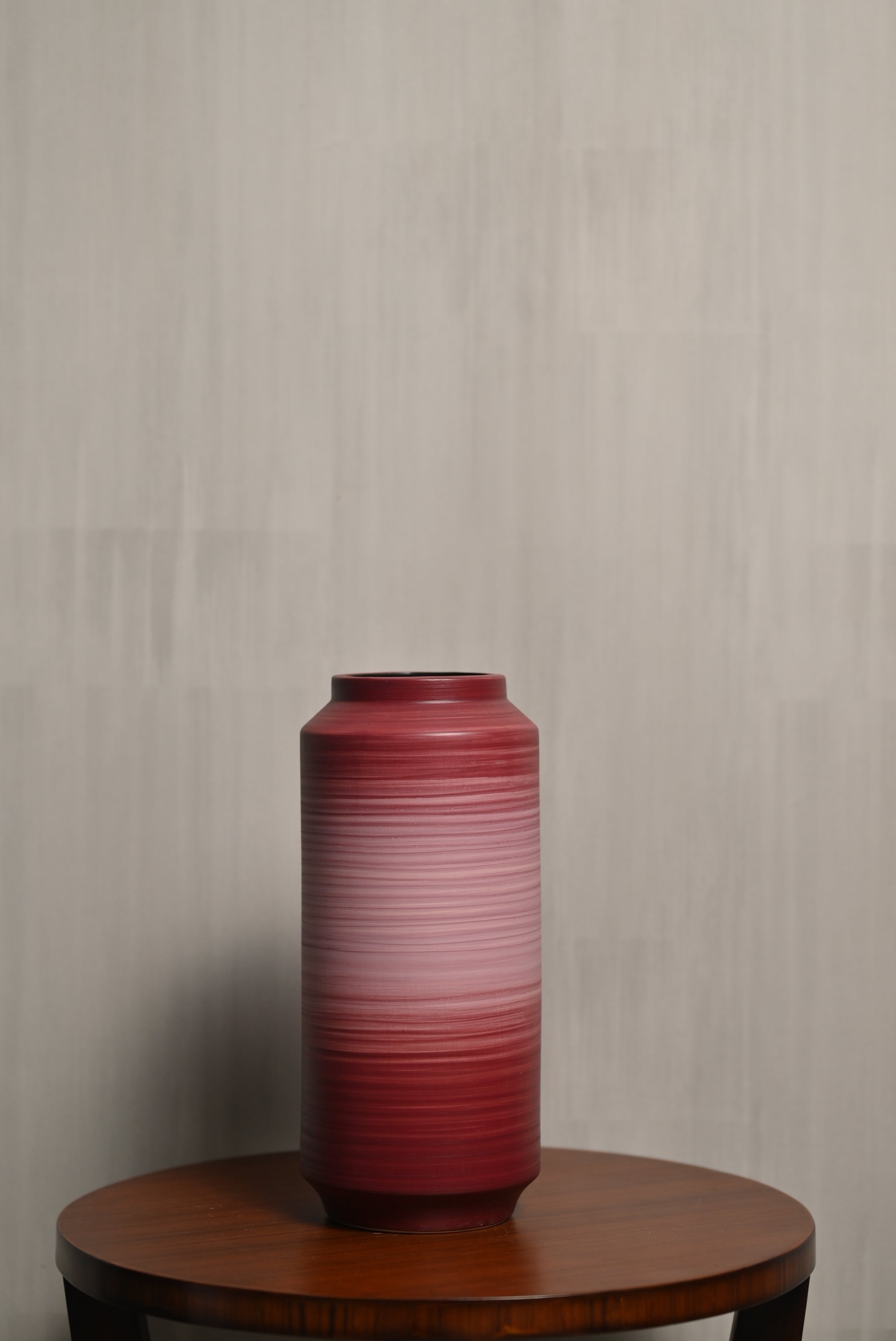 Minimalist Maroon Cylindrical Ceramic Vase