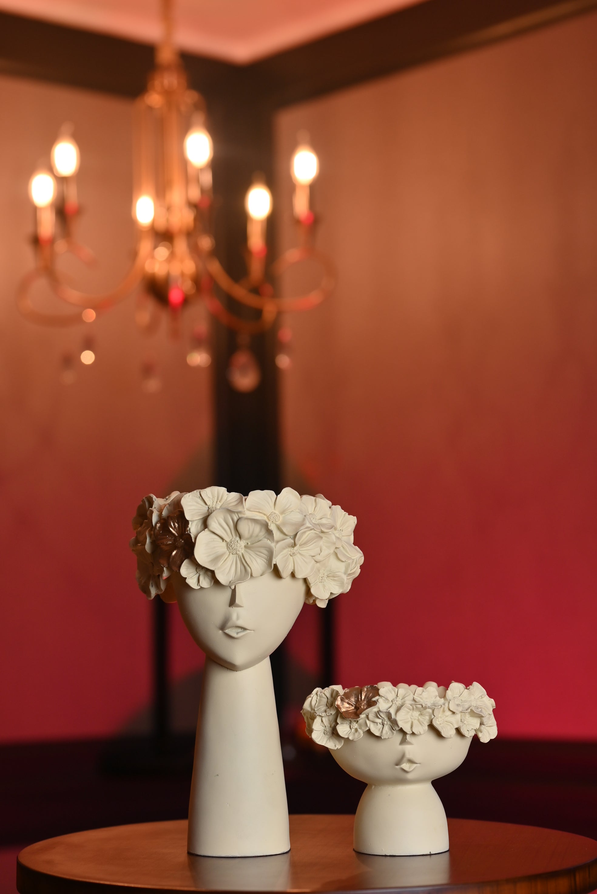 Nordic Polyresin Cream Decor Vase Set of 2
