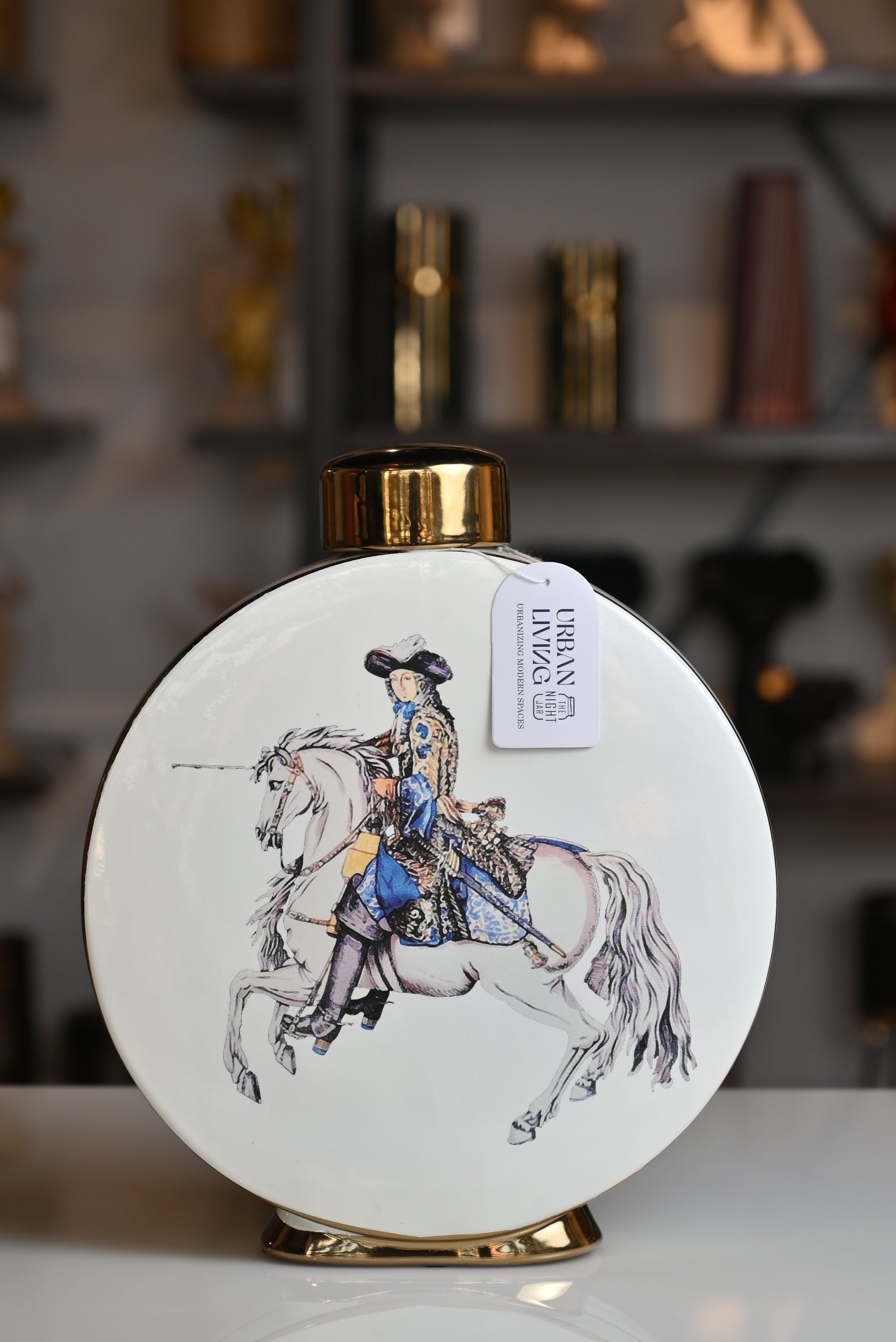 Off-White Horserider Timeless Circular Ceramic Vase