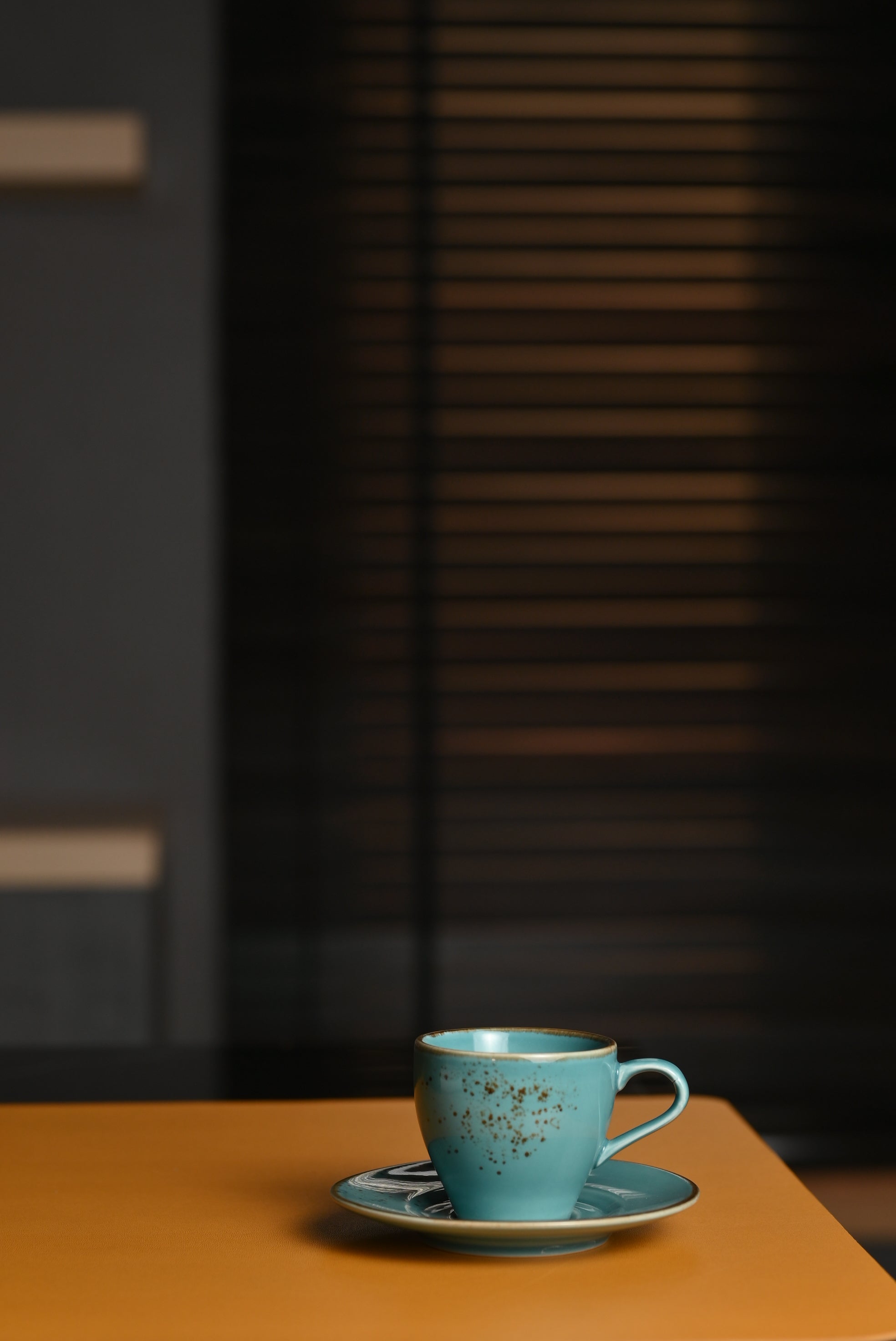 Premium Blue Ceramic Espresso Cup with a Saucer