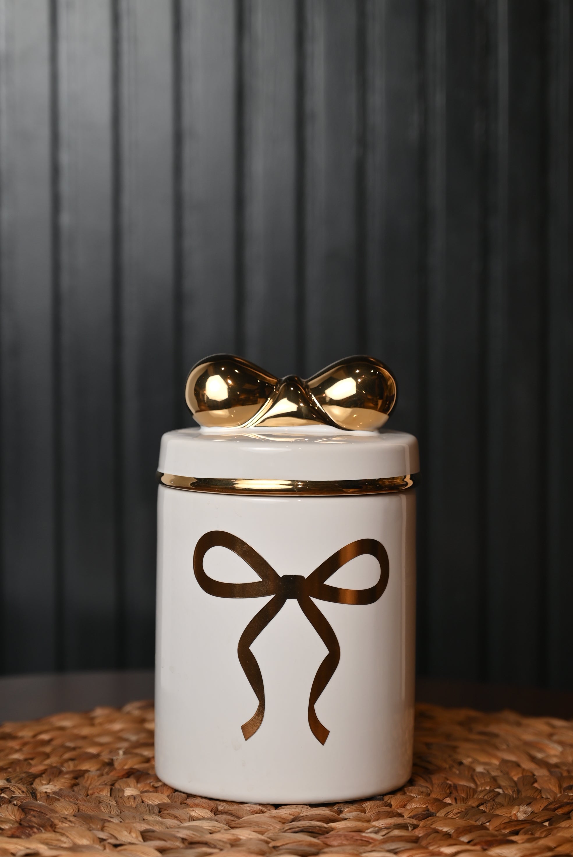 Premium Golden White Bow Multipurpose Jar