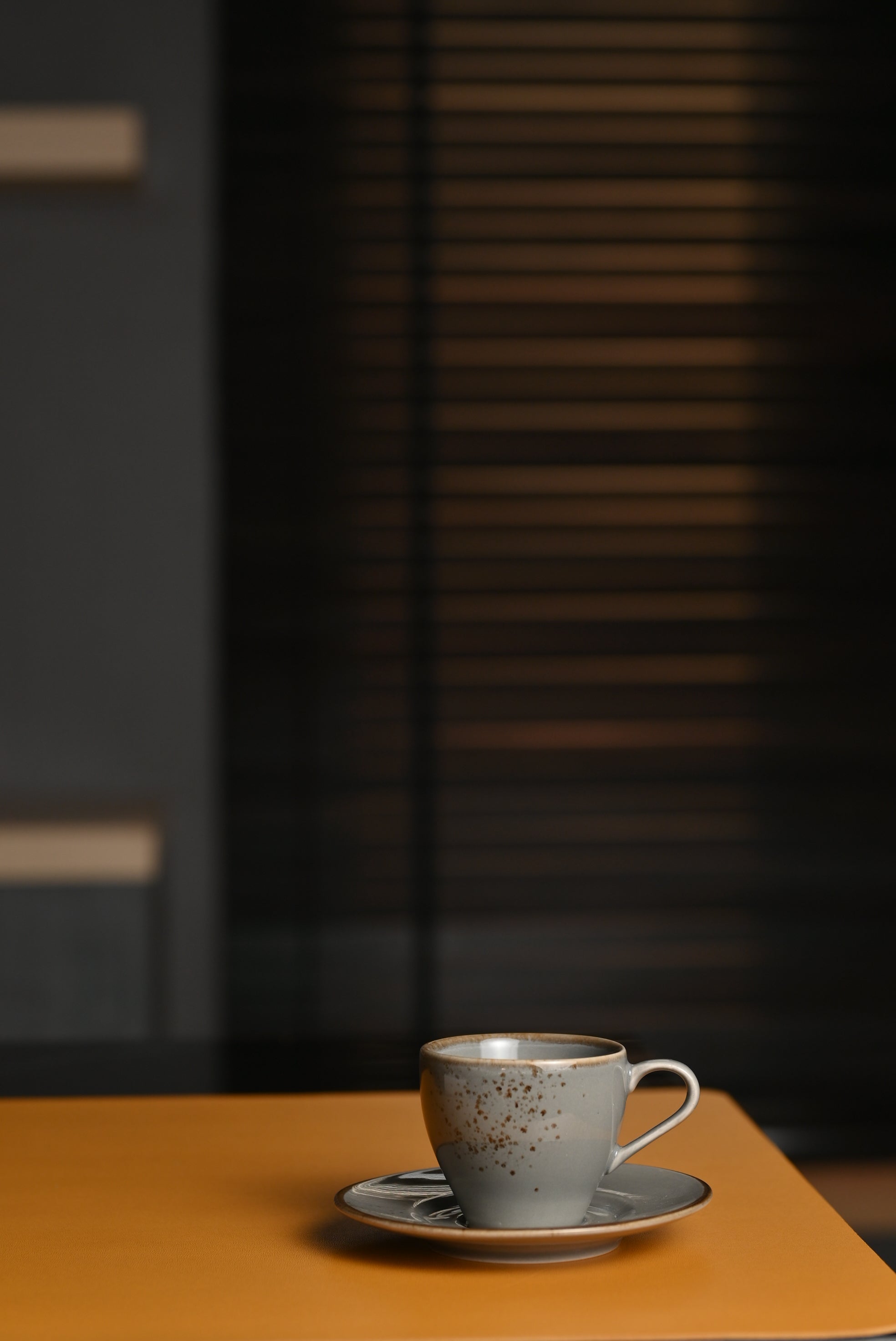 Premium Grey Ceramic Espresso Cup with a Saucer