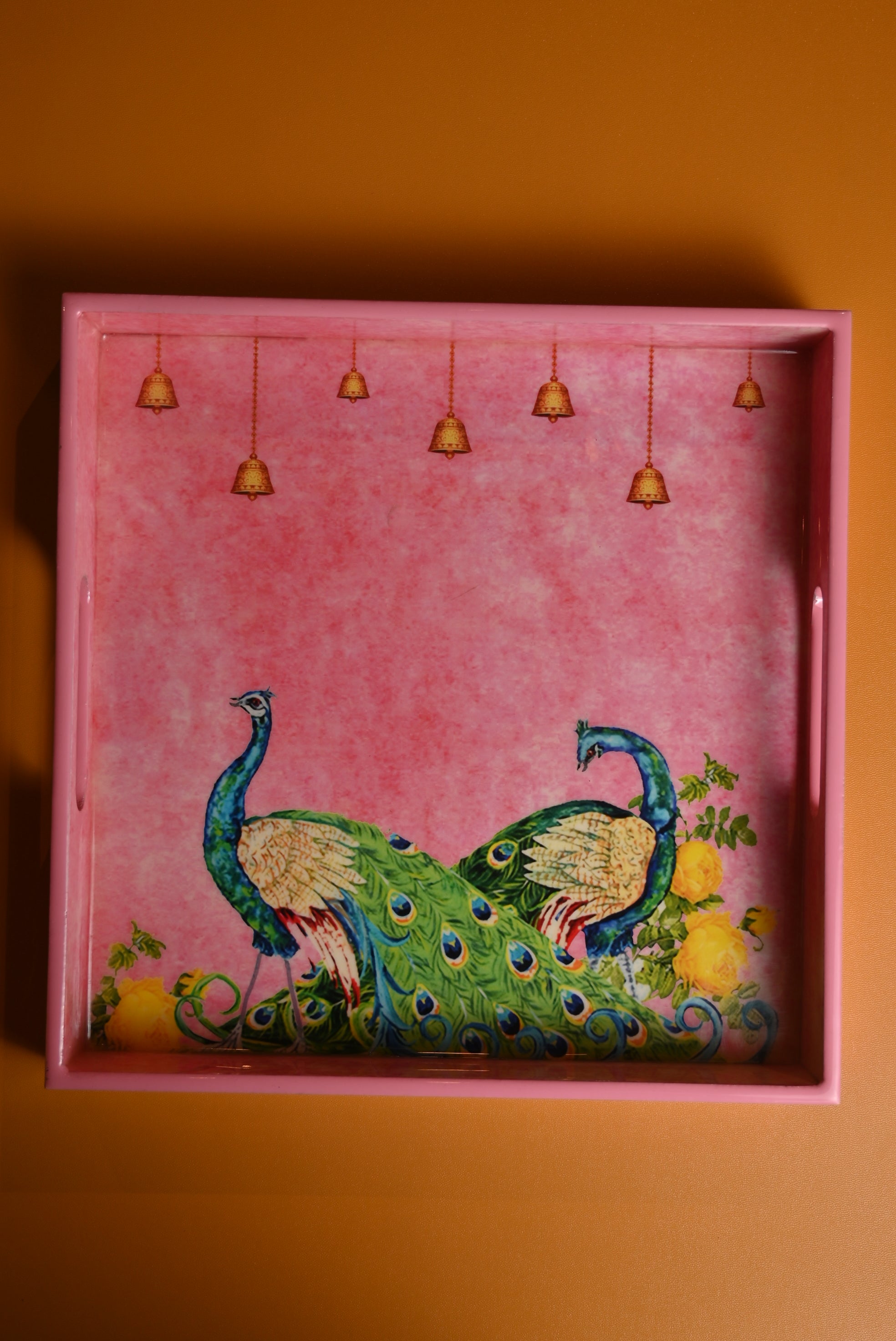 Printed Pink Square Tray
