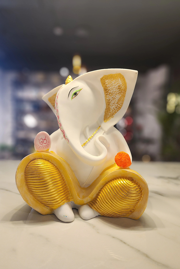 Radiant Gold Ganesha Idol