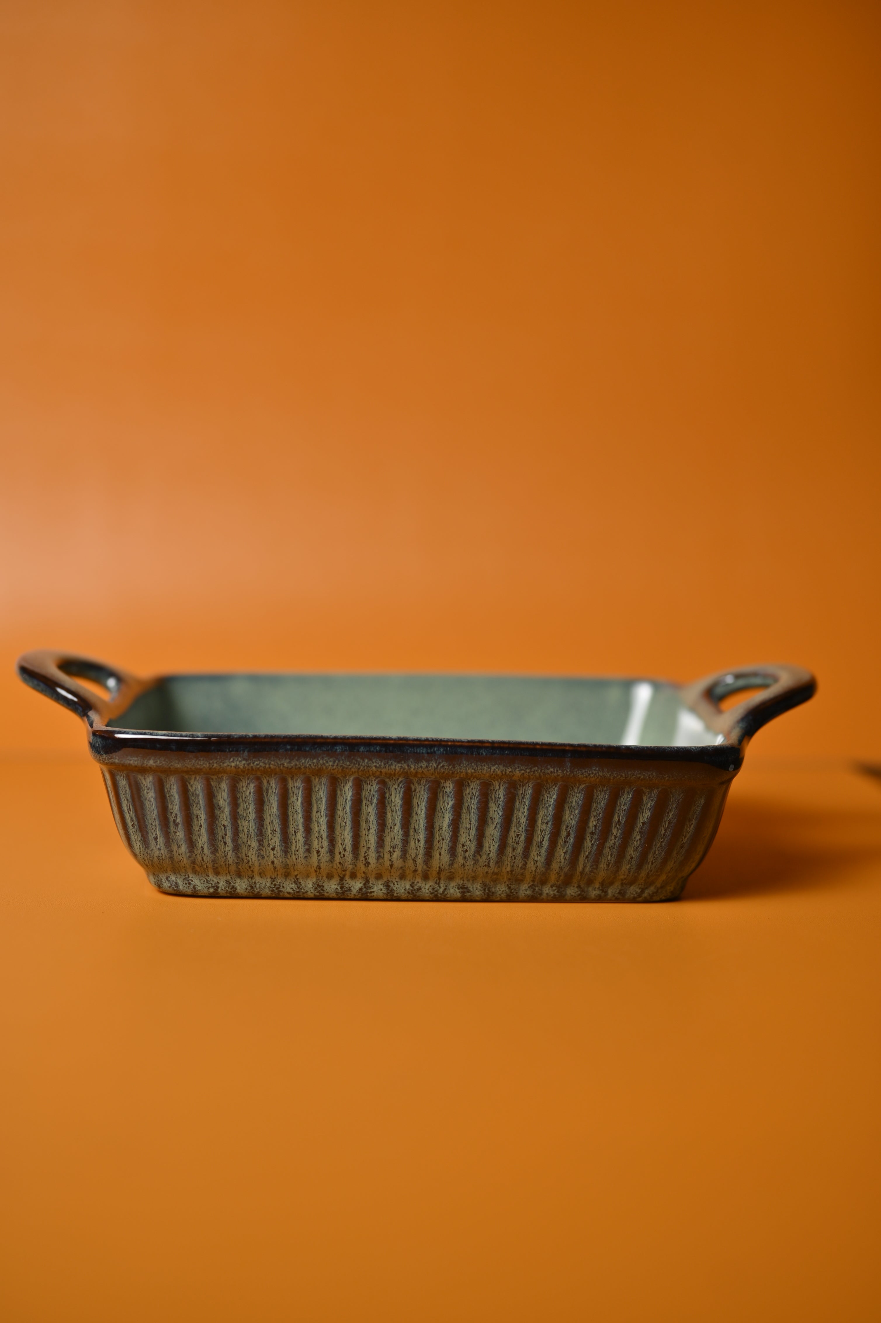 Ripple Green Ceramic Serving Dish
