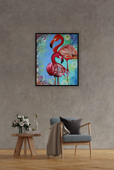 Shaded Red Swans Wall Painting Urban Living Jaipur