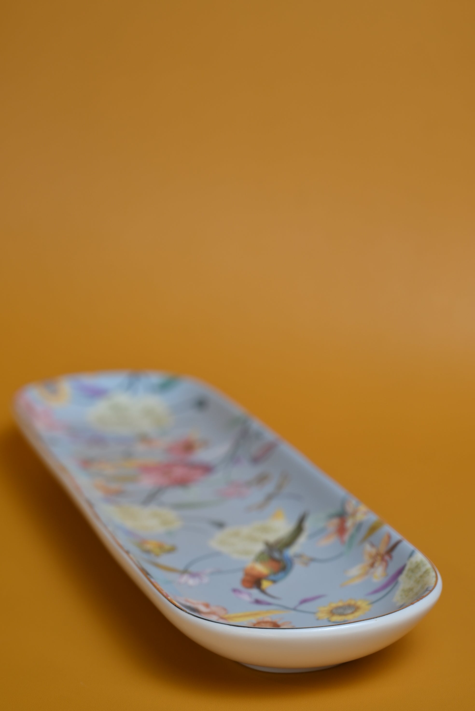 Sky Blue Floral Bone China Platter