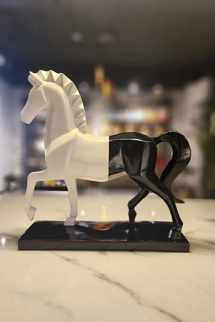 Yin Yang Black & White Horse Decorative